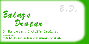 balazs drotar business card